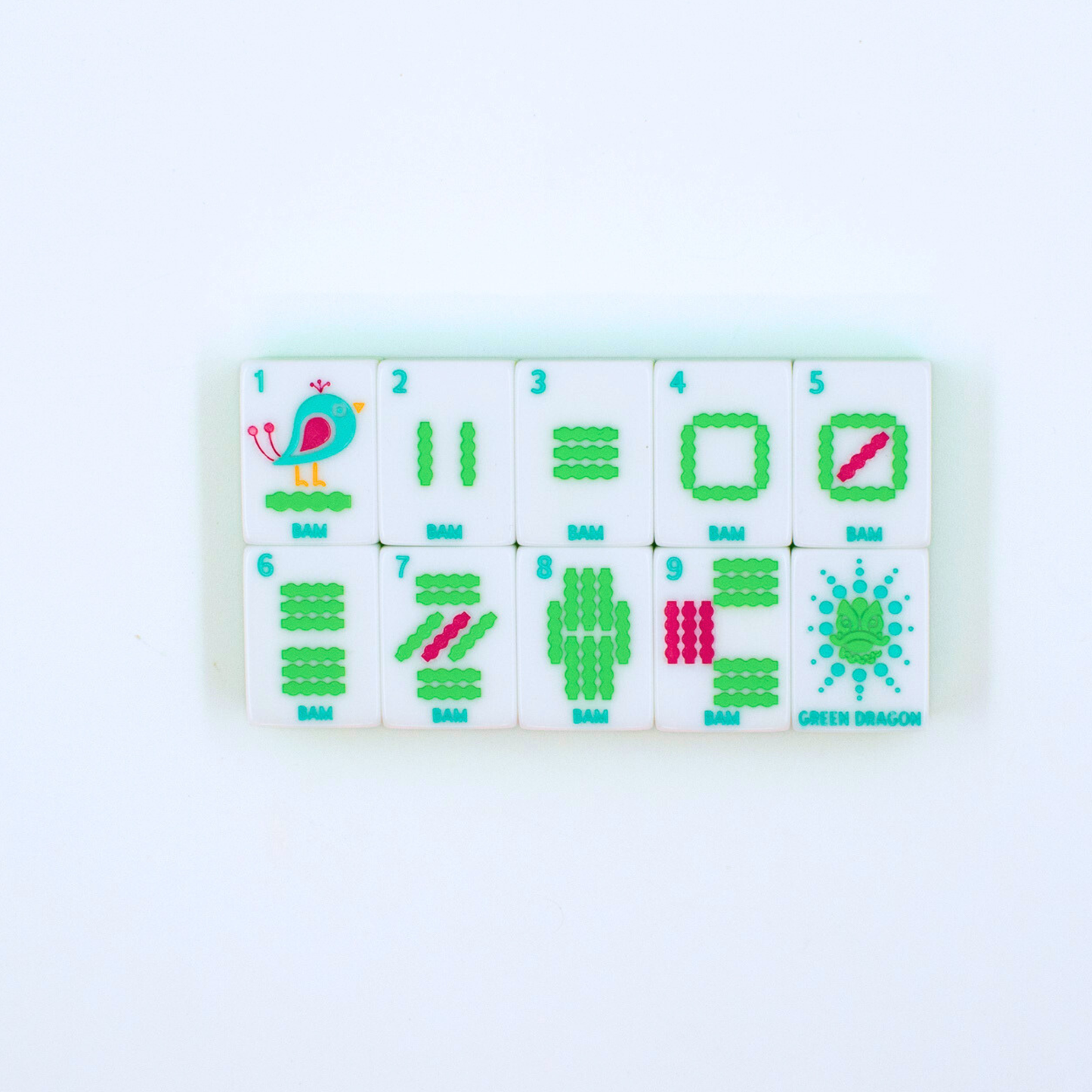 Crystal Confetti Lemon-Lime | Mahjong with a Sprinkle of Color and Joy | 1.25" x 0.9" x 0.7"