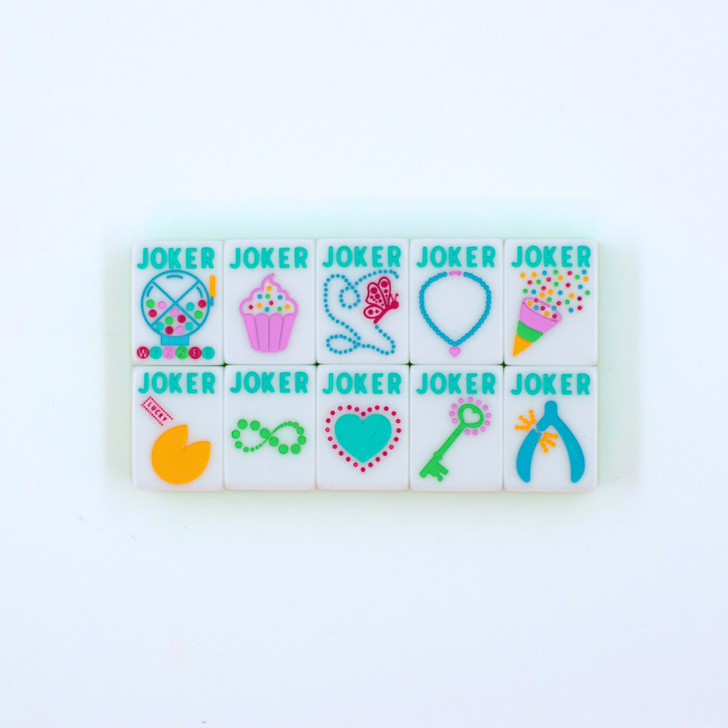 Crystal Confetti Lemon-Lime | Mahjong with a Sprinkle of Color and Joy | 1.25" x 0.9" x 0.7"
