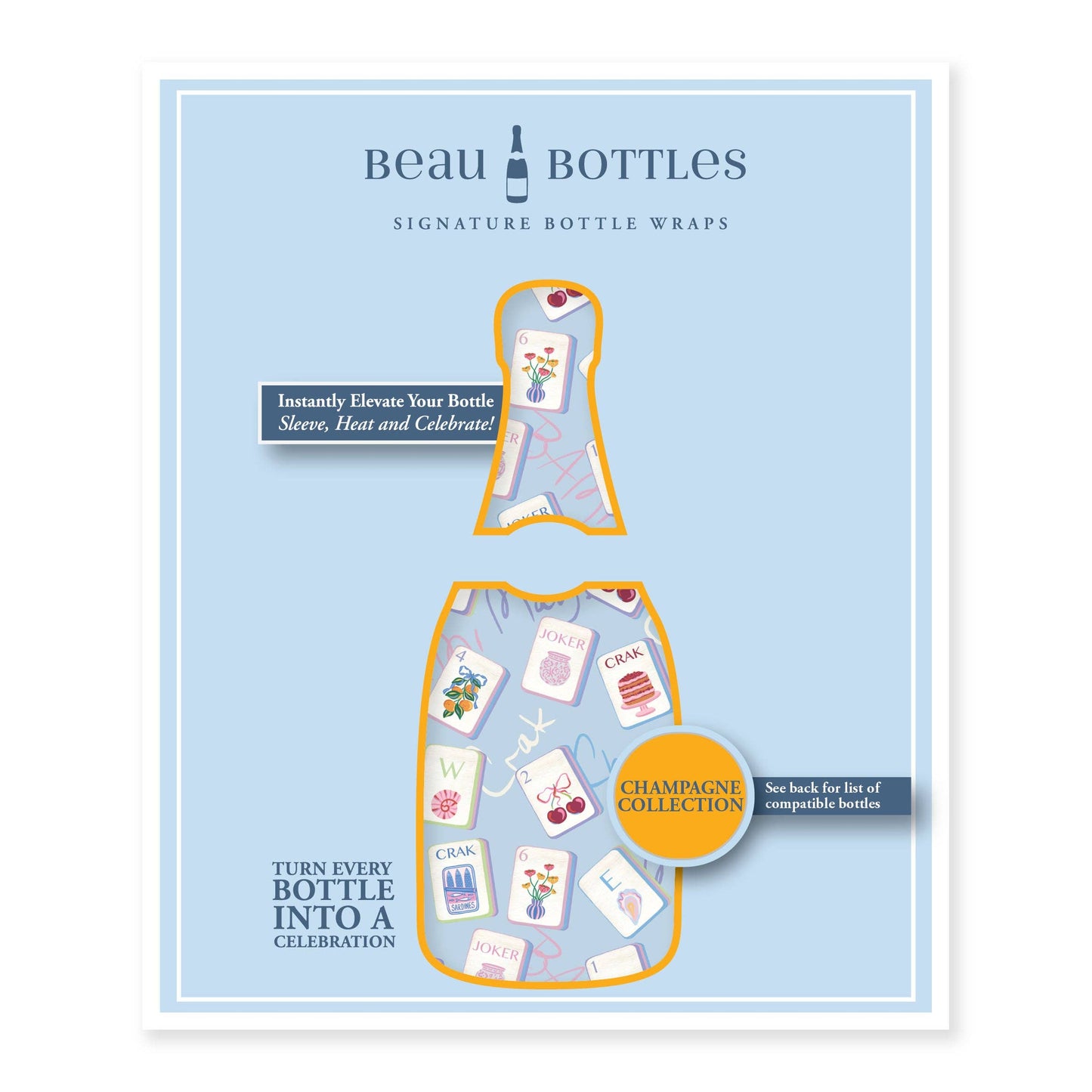 Beau Bottles Pastel Blue Mahjong - Champagne Collection