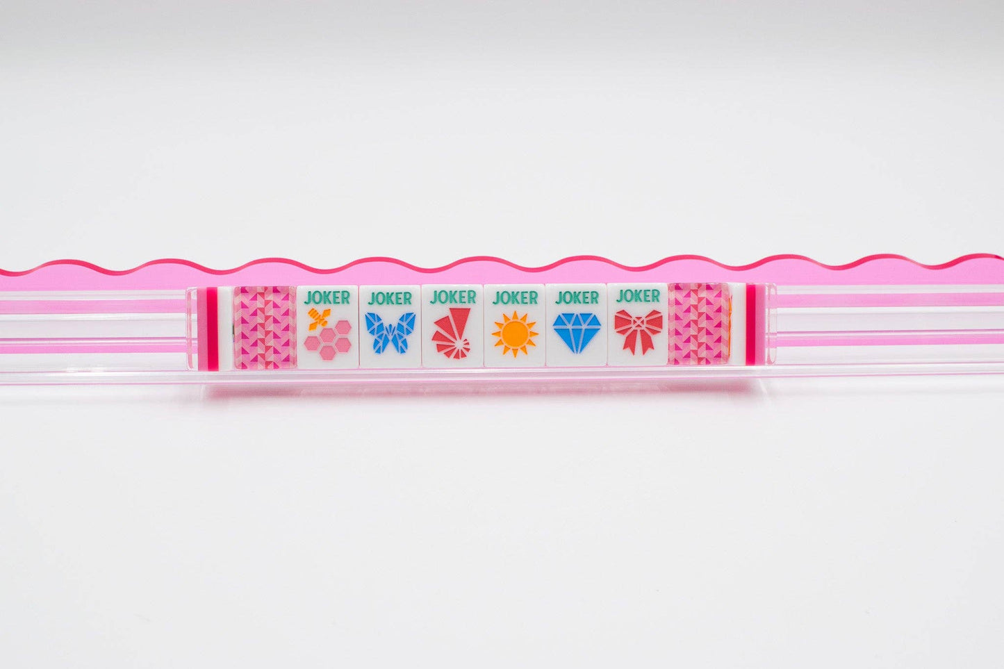 Crystal Prism Pink | Mahjong with Bold Angles and Vibrant Vibes | 1.25" x 0.9" x 0.7"