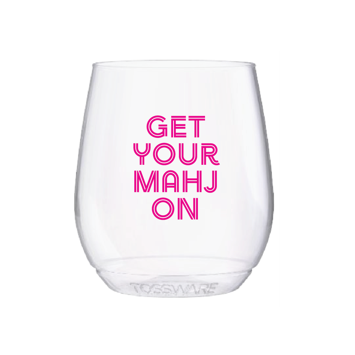 Get Your Mahj On Shatterproof Wine Glasses