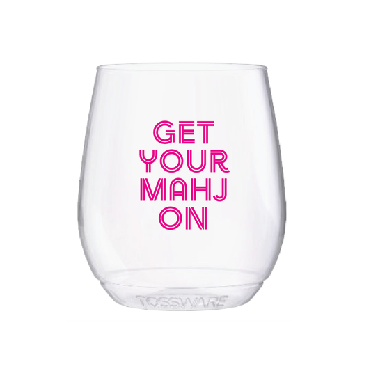 Get Your Mahj On Shatterproof Wine Glasses