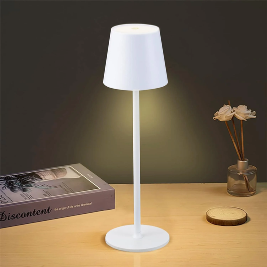 Sleek Cordless Table Lamp- Adjustable Lighting for Any Space: White
