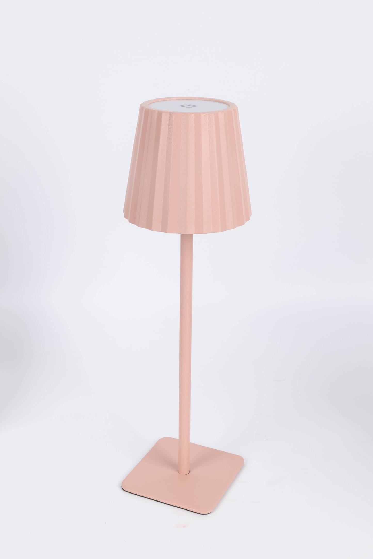 Fluted LED Touch Lamp – Dimmable, USB-C Rechargeable: Pink