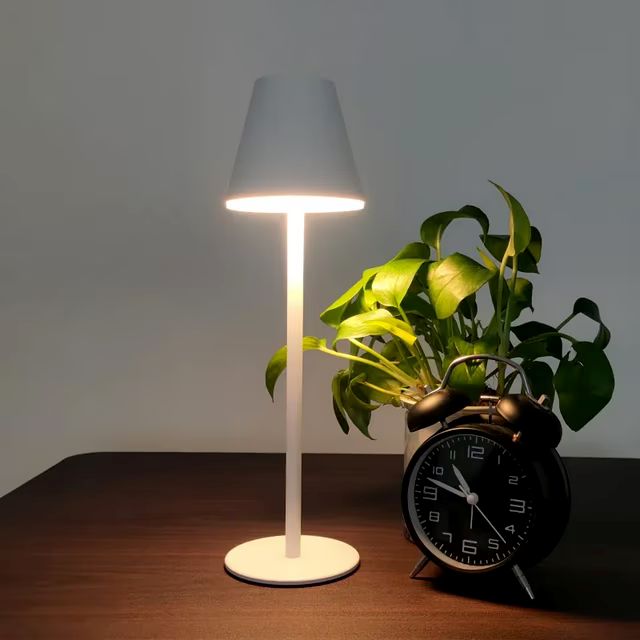 Sleek Cordless Table Lamp- Adjustable Lighting for Any Space: White