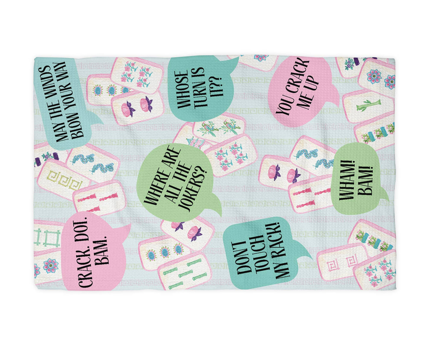 Mahjong Kitchen Towel Mah jongg Tile Game Decor Hostess Gift
