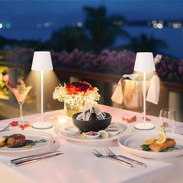 Sleek Cordless Table Lamp- Adjustable Lighting for Any Space: White