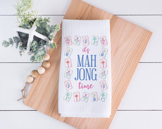 Mahjong Kitchen Towel Mah jongg Tile Game Decor Hostess Gift