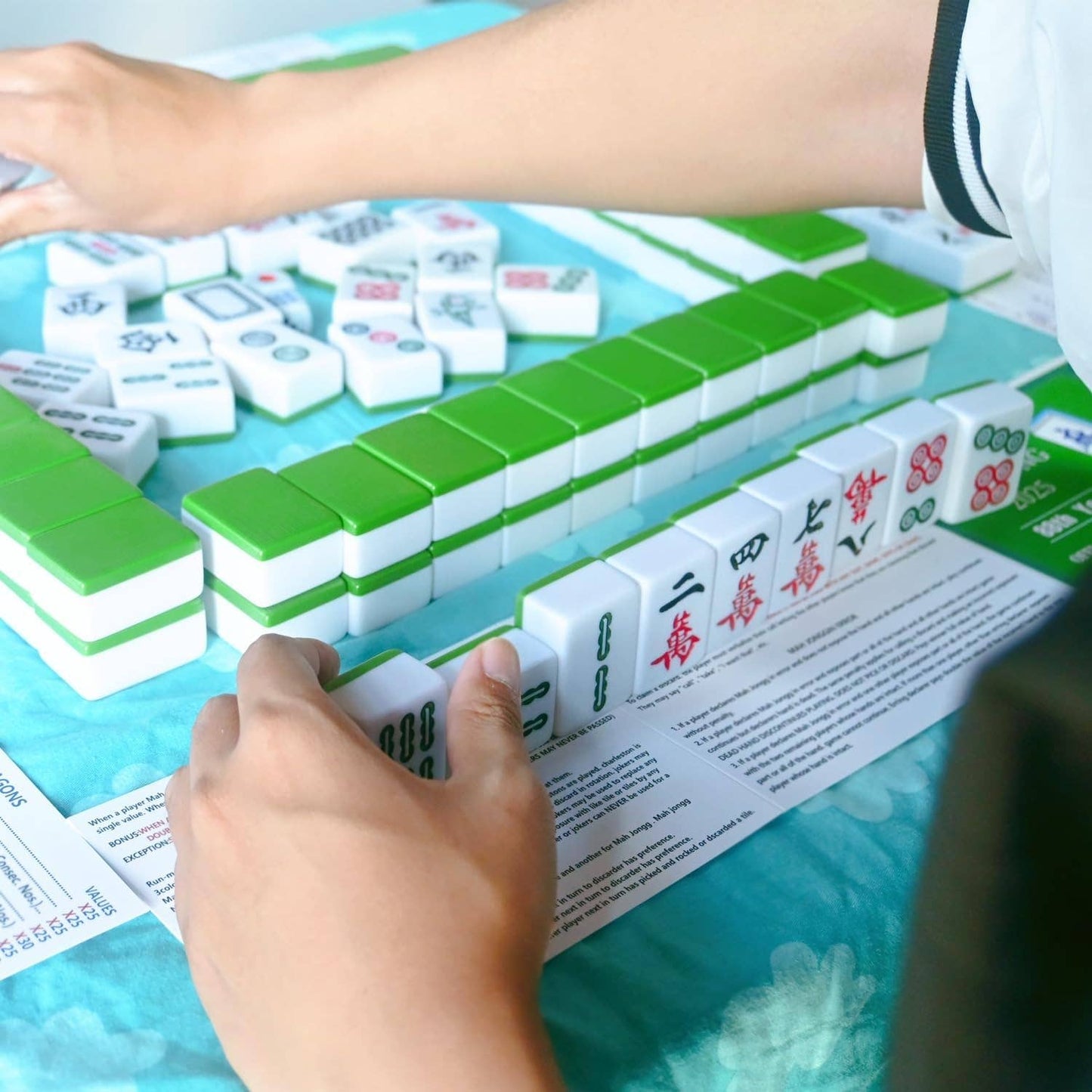 Recreational 2025 Mahjong Hands and Rules Cards, 4 Pcs，Mahjong Rule Card,Mahjong Card