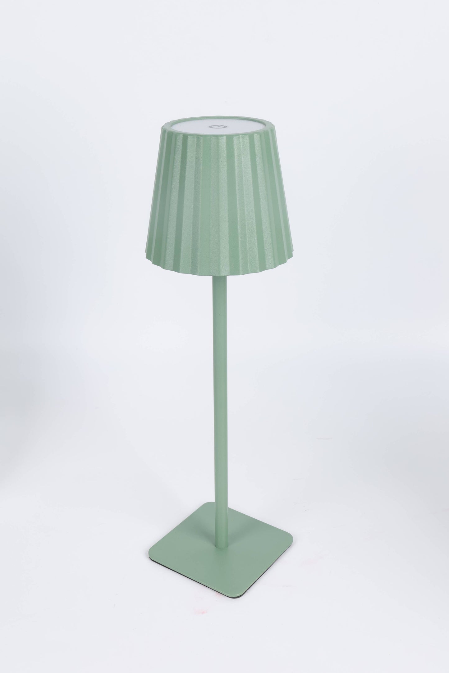 Fluted LED Touch Lamp – Dimmable, USB-C Rechargeable: Green