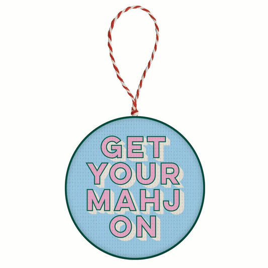 Ornament | Get Your Mahj On Embroidered Ornament Mahjong