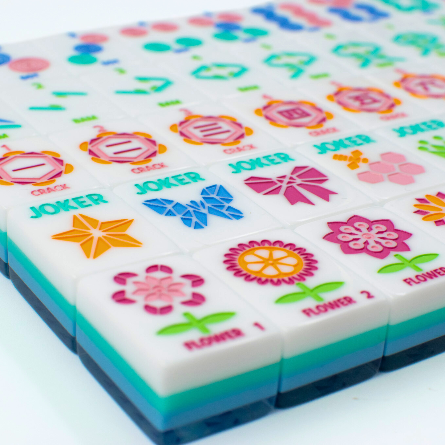 Crystal Prism Blue | Mahjong with Bold Angles and Vibrant Vibes | 1.25" x 0.9" x 0.7"