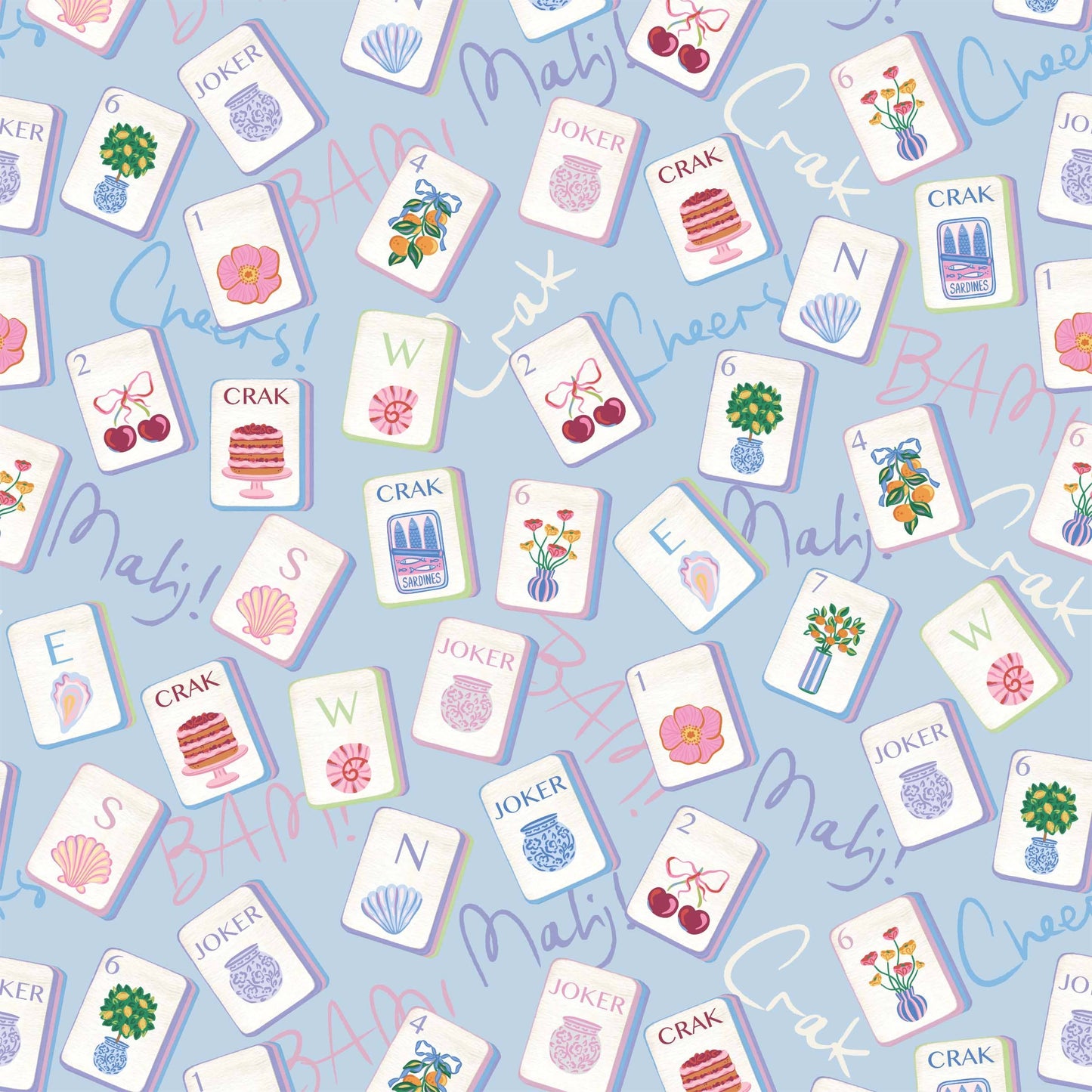 Beau Bottles Pastel Blue Mahjong - MINI Prosecco Collection - Six Pack