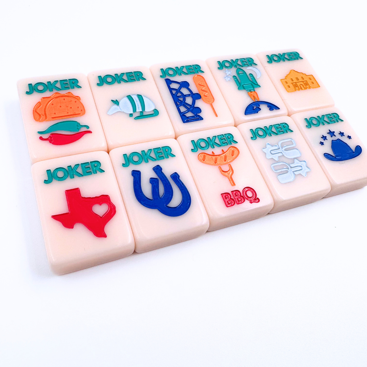THE TEXAS SERIES | American Mahjong with Lone Star Flair | Colorful Unique Tiles