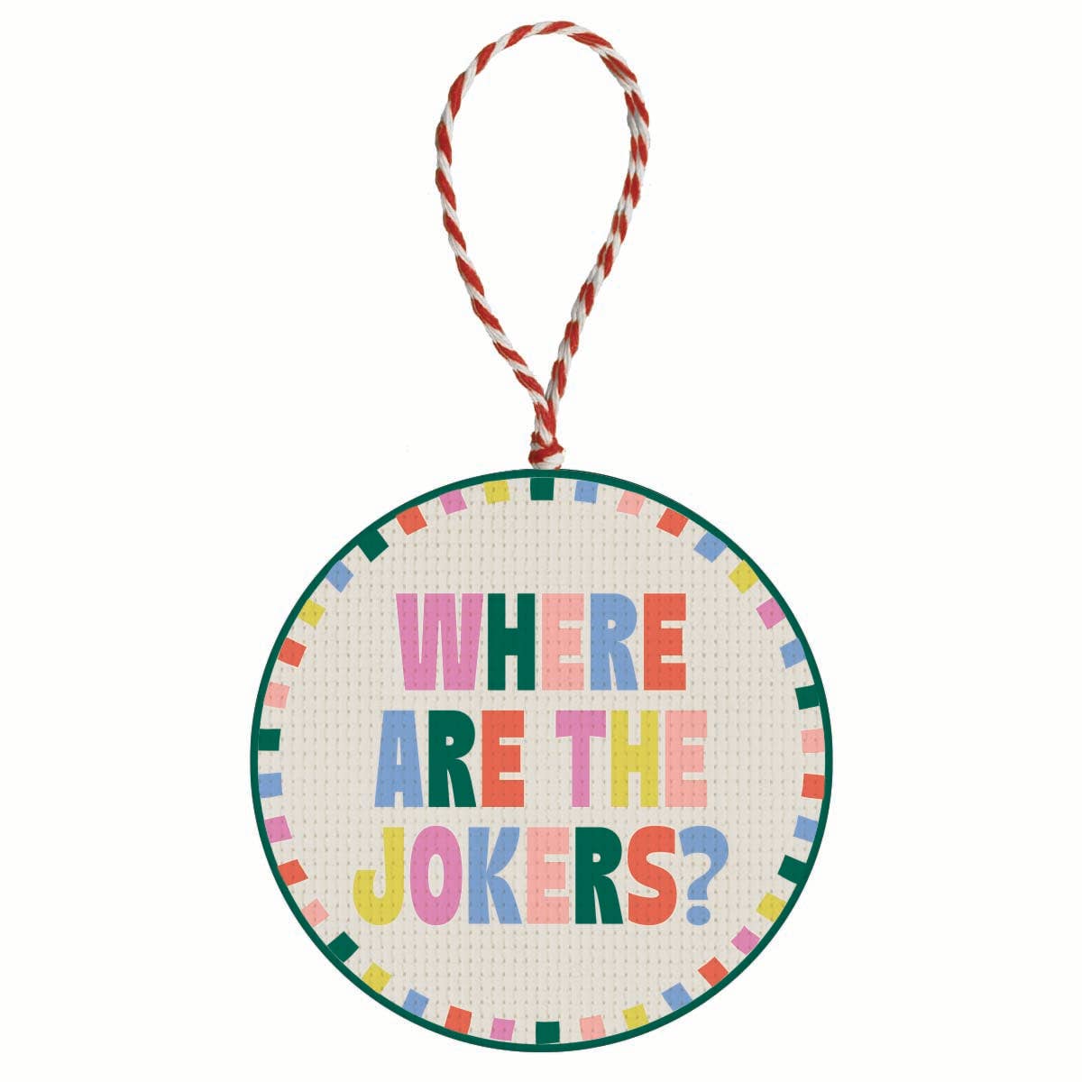 Ornament | Jokers? Embroidered Ornament Mahjong